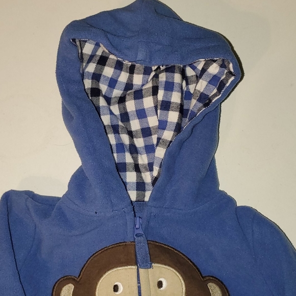 EUC!  Carter's fleece Onesie 12 months. - Picture 4 of 5